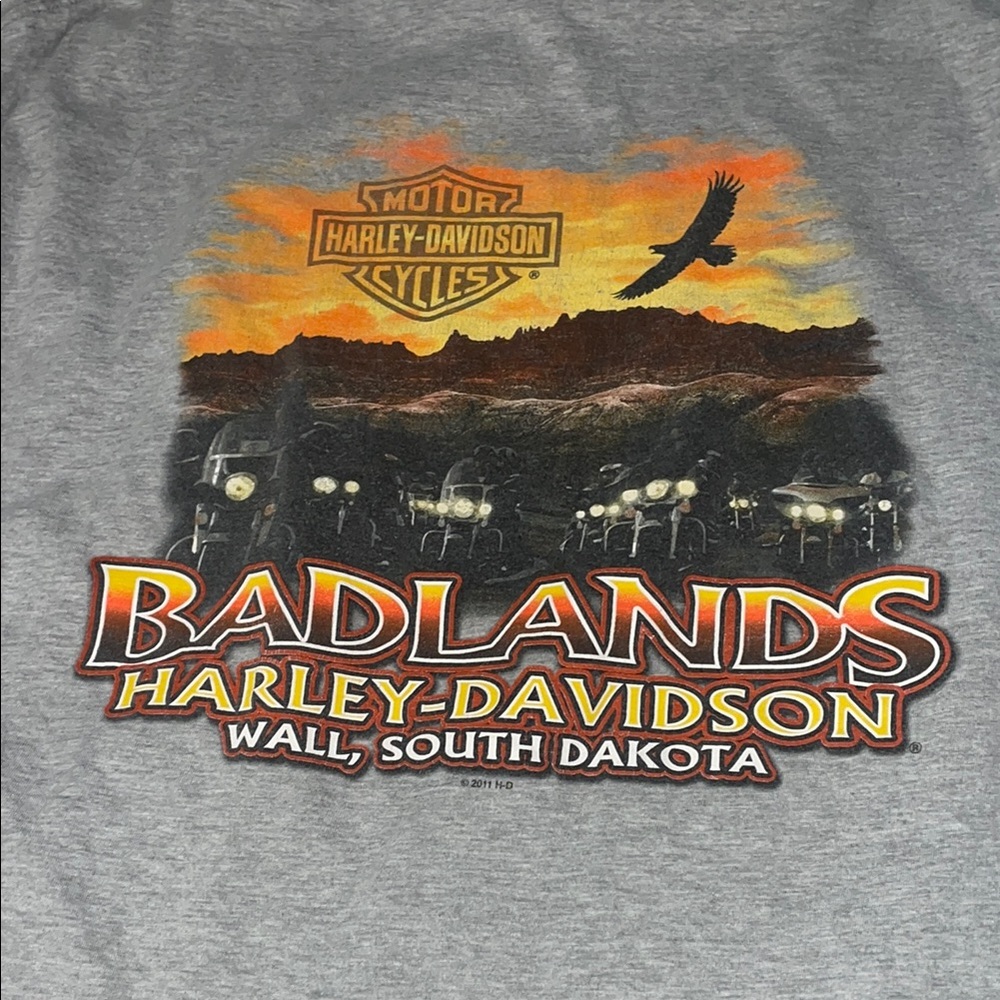 Harley-Davidson Gray and Black Short Sleeve Tees pair of shirts, size XL - Picture 5 of 7